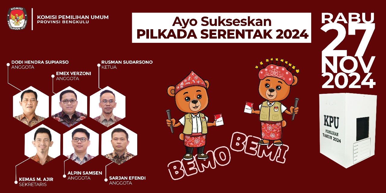 Banner Pilkada 2024 KPU Provinsi Bengkulu