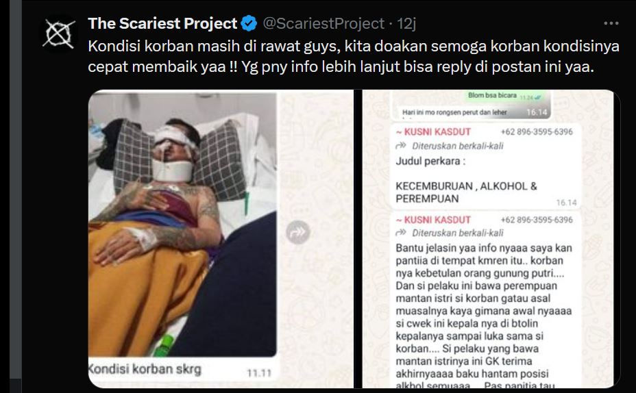 Ngeri! Pria Bertato Dianiaya Saat Acara Vespa di Gunung Putri Bogor, Matanya Dicongkel Pelaku