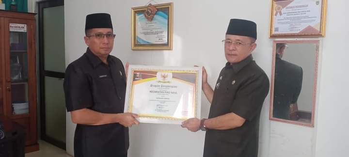 Pino Raya Ditetapkan Sebagai Kecamatan Paling Tertib Adminduk se Provinsi Bengkulu