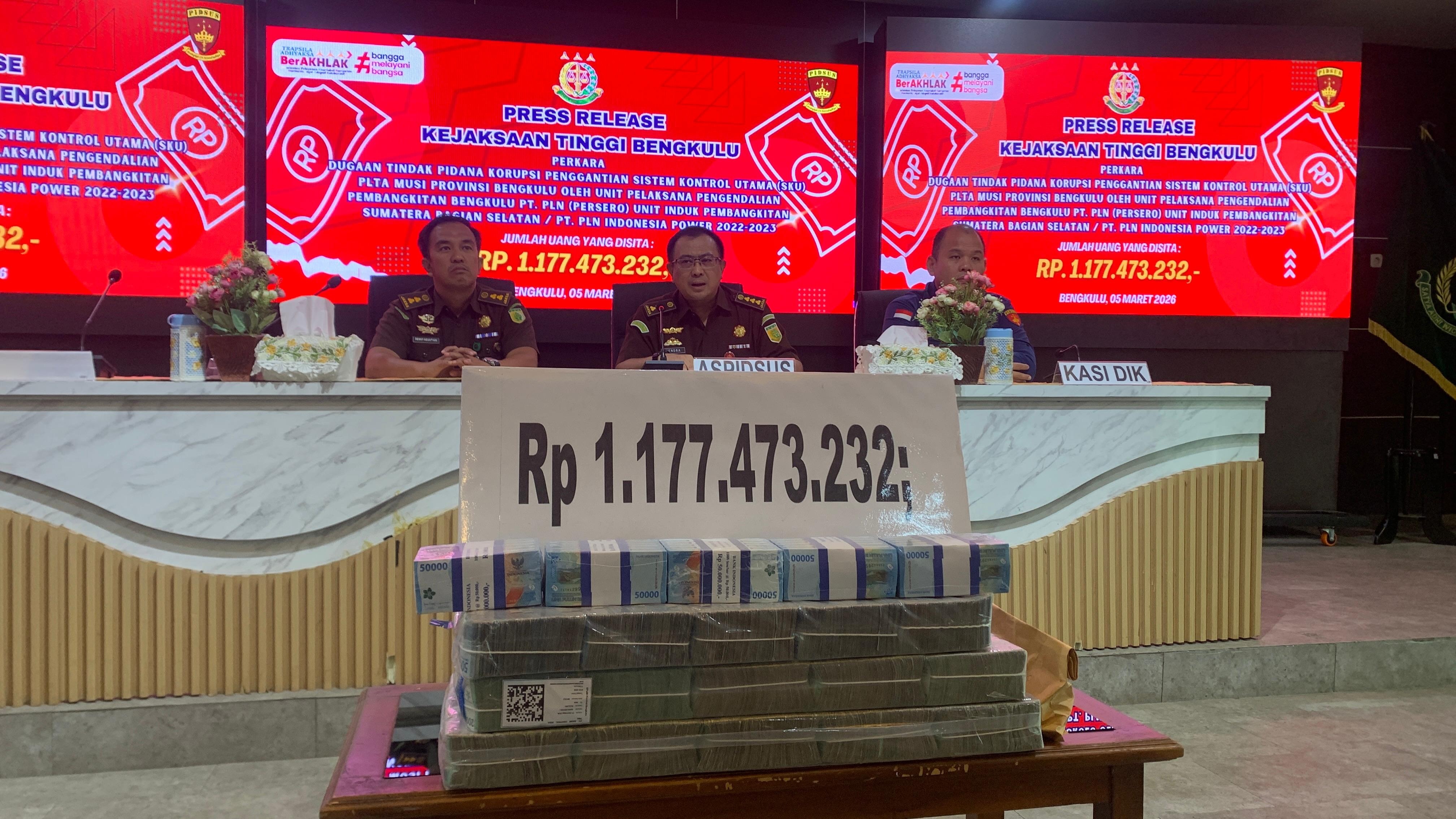 Kejati Bengkulu Terima Pengembalian Rp1,11 Miliar dalam Kasus Korupsi Proyek PLTA Musi