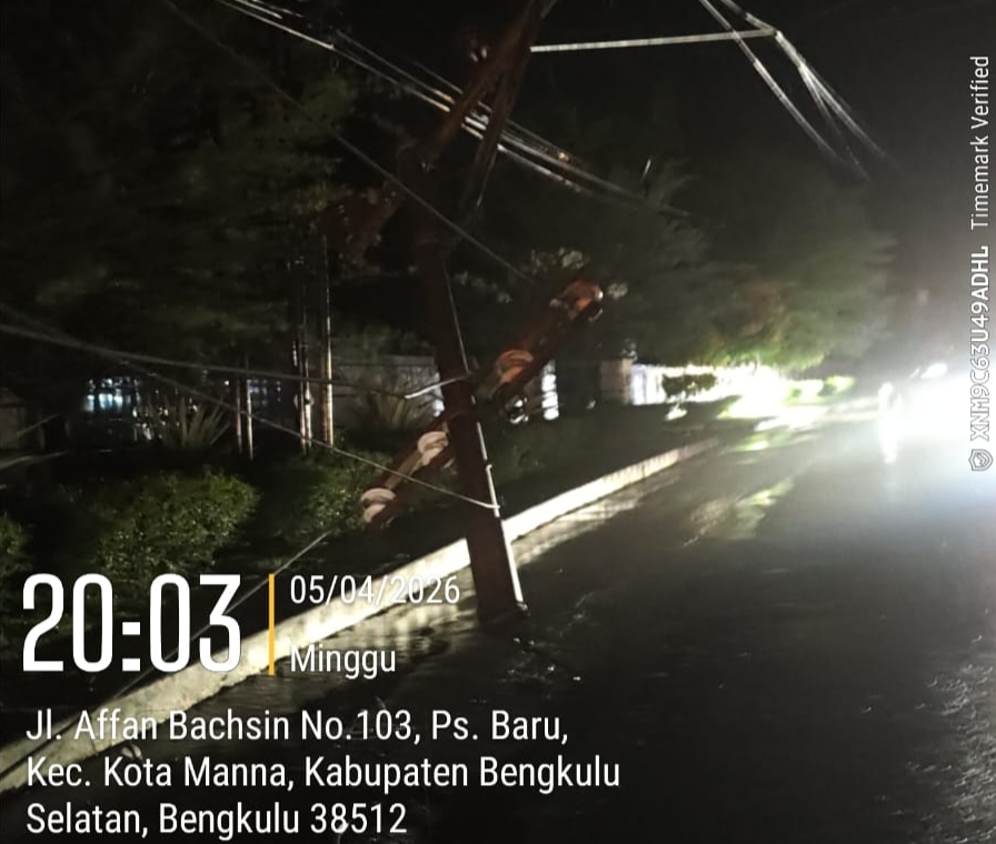 PLN ULP Manna: Listrik Padam Akibat Tiang Tumbang di Depan Dinas Pendidikan