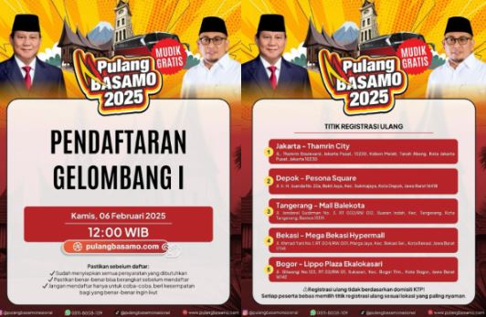 Mudik Gratis Pulang Basamo 2025 Gelombang 1 Resmi Dibuka! Cek Cara Daftar dan Rutenya