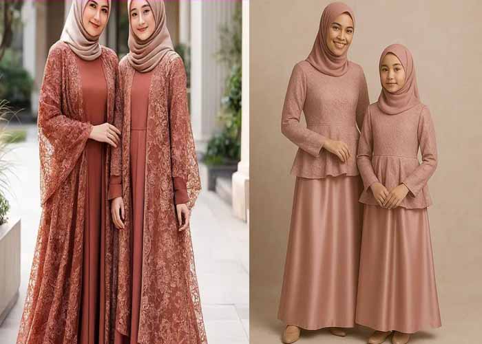 5 Model Gamis Brokat Couple Ibu dan Anak Terbaru 2026, Elegan dan Kompak untuk Acara Spesial