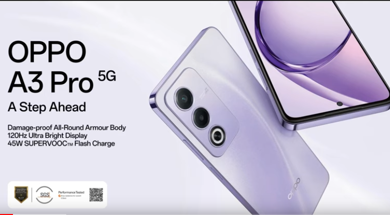 OPPO A3 Pro 5G Rilis Resmi di Indonesia, MediaTek Dimensity 6300, Kapasitas Baterai 5100 mAh 