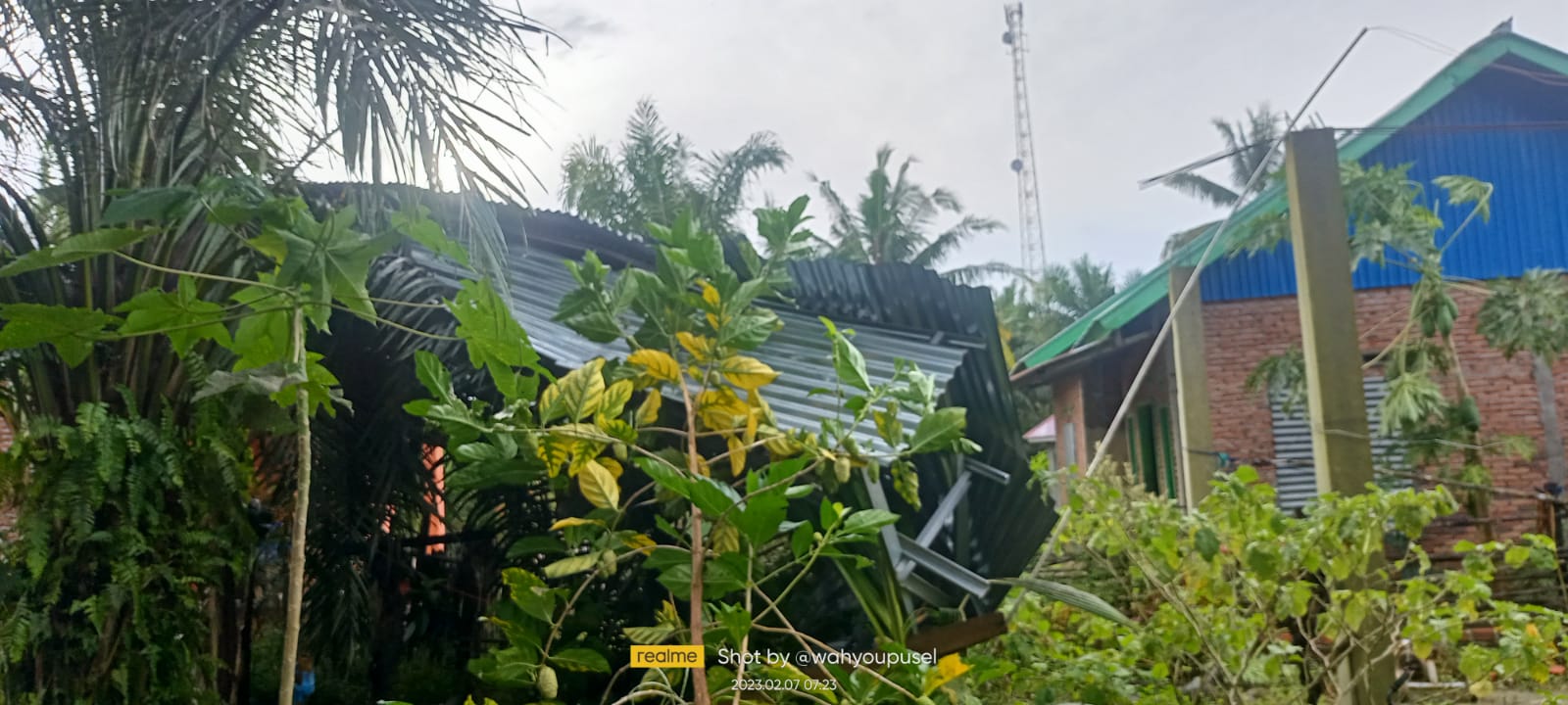 BREAKING NEWS:  Diterjang Angin, Atap Rumah Warga Desa Pasar Seluma Melayang