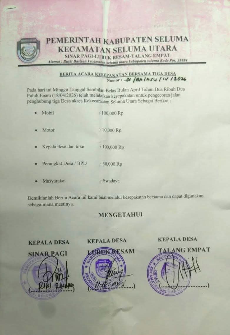 Pemerintah Lambat Respon, Warga Seluma Utara Iuran Perbaiki Jalan 