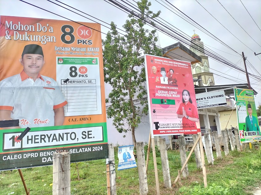 Jelang Masa Kampanye, Nomor dan Paku APK Caleg di Bengkulu Selatan Dilakban, Arahan Bawaslu?