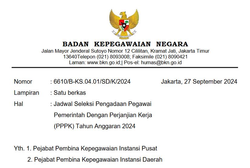 Resmi dari BKN! Ini Jadwal Pendaftaran PPPK 2024, Honorer Database dan 'Tercecer' Berbeda