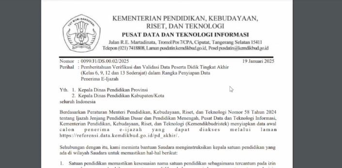 Kemendikdasmen Terapkan Ijazah Elektronik 2025, Ini Keunggulan dan Manfaat bagi Peserta Didik