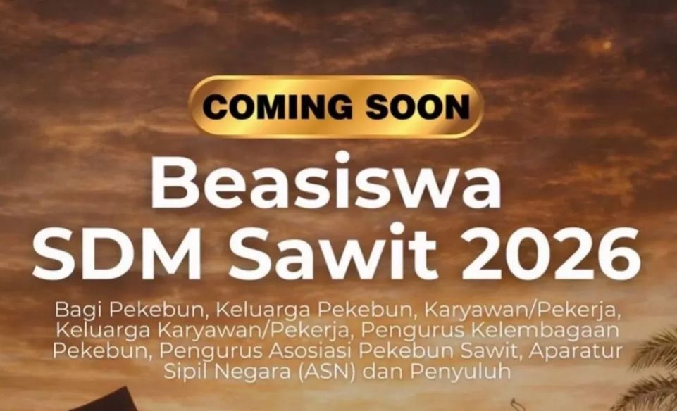 Beasiswa SDM Sawit 2026 Kembali Dibuka, Tersedia 4.000 Kursi untuk Mahasiswa Baru