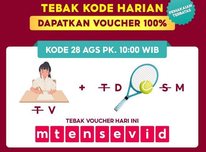 KLAIM SEKARANG! Ini Dia Jawaban Kode Voucher Badai Shopee Senin 28 Agustus 2023, Dapatkan Diskon 100 Persen 