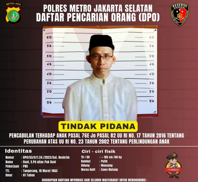 Guru PNS Ini Buronan Kasus Pencabulan Murid Kelas 3 SD, Polisi Sebar Foto di Instagram