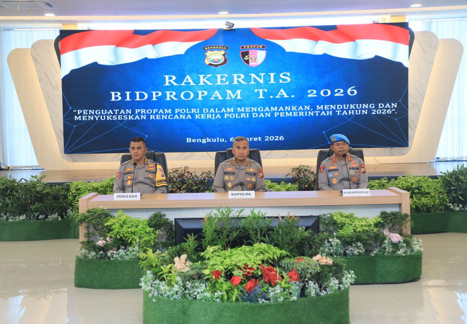 Kapolda Bengkulu Buka Rakernis Propam 2026, Tekankan Penguatan Pengawasan dan Integritas Anggota Polri