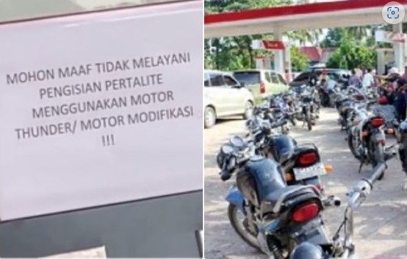 Nah Loh! SPBU Ini Tidak Melayani Pengisian Pertalite untuk Sepeda Motor Suzuki Thunder 