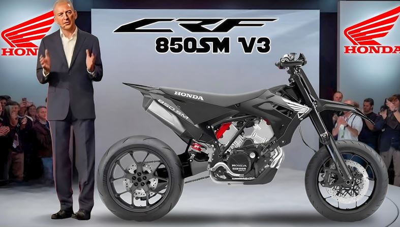 2025 New Honda CRF850 V3 SM Diperkenalkan! Supermoto Pertama dengan Mesin V3 Supercharged?