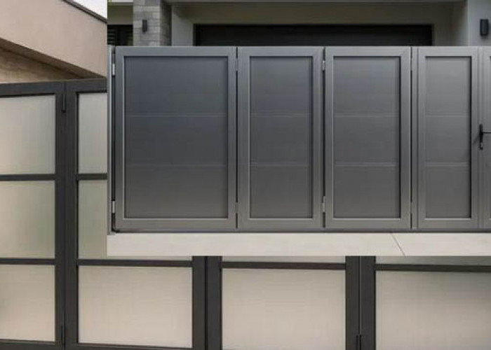 7 Inspirasi Pintu Pagar Dorong Lipat Minimalis Modern yang Fungsional, Tren Stylish 2026