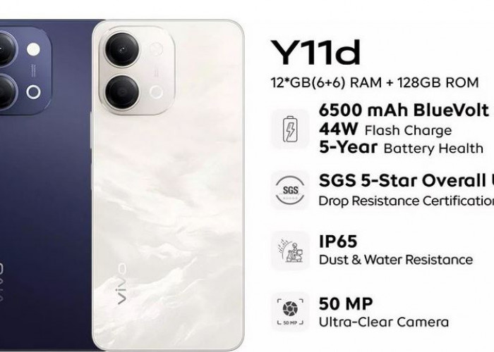 Vivo Y11d 4G Resmi Meluncur! Ponsel dengan Baterai 6.500 mAh dan Tahan Air IP65