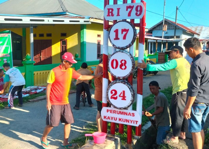 Sambut HUT RI, Warga Perumnas Kayu Kunyit Bengkulu Selatan Bangun Gapura dan Gelar Lomba, Seru Nih!