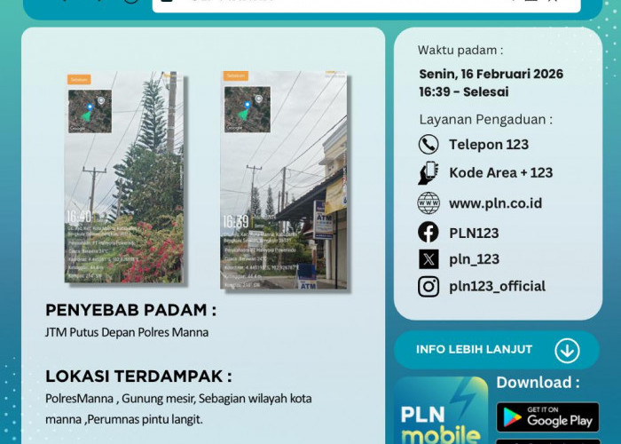 Listrik Padam di Bengkulu Selatan Akibat Hujan Badai, PLN Sebut JTM Putus di Depan Polres