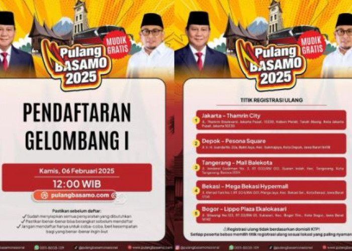 Mudik Gratis Pulang Basamo 2025 Gelombang 1 Resmi Dibuka! Cek Cara Daftar dan Rutenya