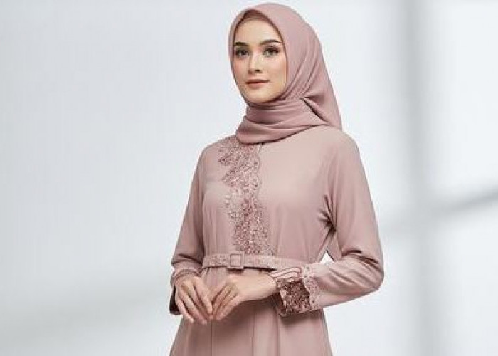 6 Tren Model Gamis Batik Brokat Warna Rose Gold Ramadan 2026, Nyaman Dipakai dan Tampil Memikat