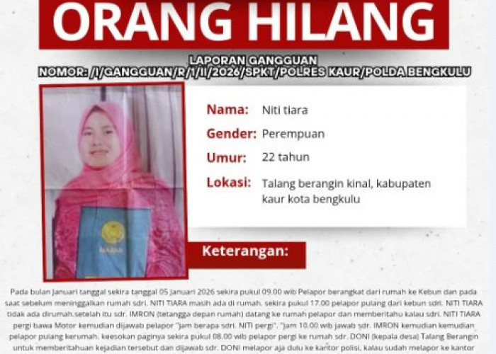 Misteri Hilangnya Gadis Talang Berangin, Aparat dan Warga Bergerak Lakukan Pencarian