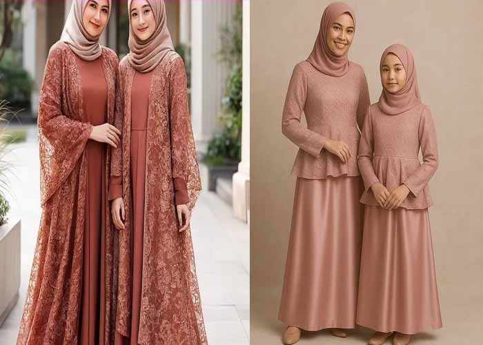 5 Model Gamis Brokat Couple Ibu dan Anak Terbaru 2026, Elegan dan Kompak untuk Acara Spesial