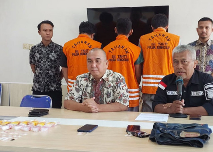 Tiga Tersangka Penyalahgunaan Narkotika Dibekuk Polda Bengkulu, Polisi Amankan 27 Paket Barang Bukti
