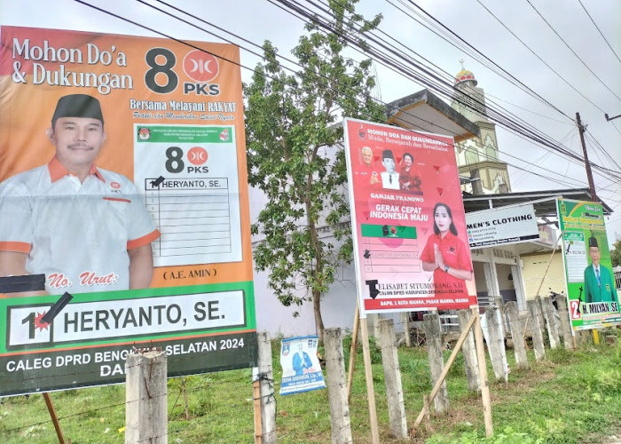 Jelang Masa Kampanye, Nomor dan Paku APK Caleg di Bengkulu Selatan Dilakban, Arahan Bawaslu?