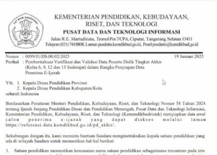 Kemendikdasmen Terapkan Ijazah Elektronik 2025, Ini Keunggulan dan Manfaat bagi Peserta Didik