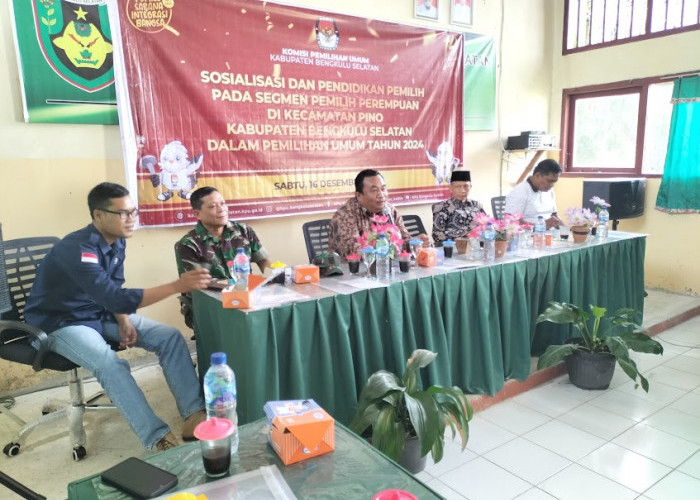 KPU Bengkulu Selatan Berikan Sosialisasi Pendidikan Pemilih Pemilu 2024 Segmen Perempuan di Kecamatan Pino