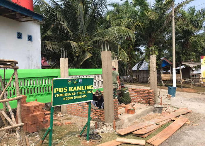 Pembangunan Pos Kamling di Lokasi TMMD Bengkulu Selatan Berjalan Maksimal
