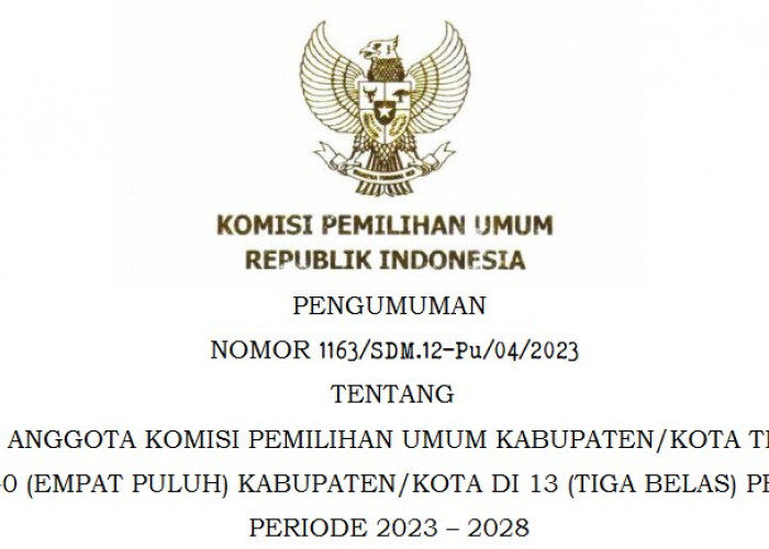 Selamat! Anggota KPU Bengkulu Selatan Periode 2023-2028 Terpilih Ditetapkan KPU RI