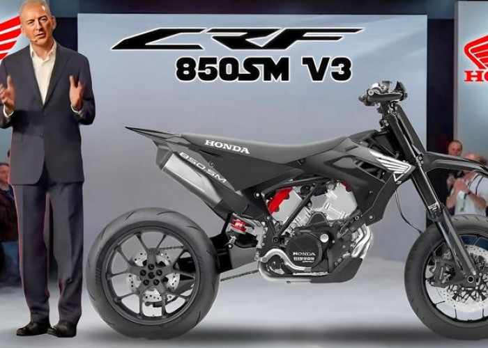 2025 New Honda CRF850 V3 SM Diperkenalkan! Supermoto Pertama dengan Mesin V3 Supercharged?