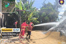 Puntung Rokok Picu Kebakaran Sekam di Seginim, Damkar Bengkulu Selatan Bergerak Cepat Padamkan Api